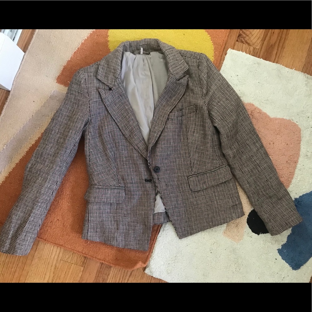 Free People Chess Vintage Style Oversize Blazer